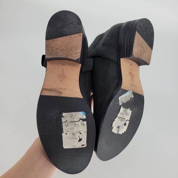 Cole Haan nike air technology brass buckle distressed black leather boot 10 - Picture 13 of 14